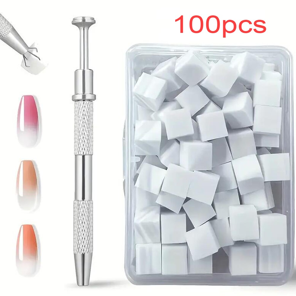 50/100Pcs White Mini Nail Spon - Nail Art Ombre ulasan dan harga