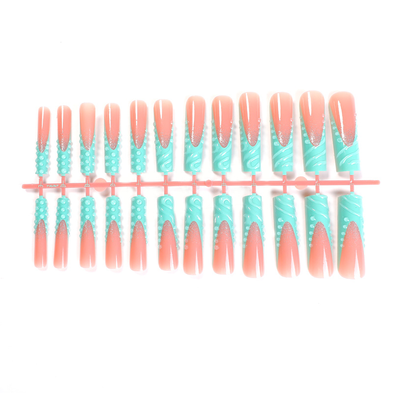 24pcs 3D Water Drop Fake Nail  - Nail Art Pink ulasan dan harga