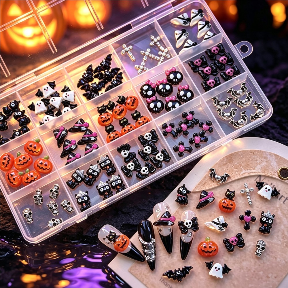 15grid 3D Cute Halloween Pumpk - Nail Art Valentines Day ulasan dan harga
