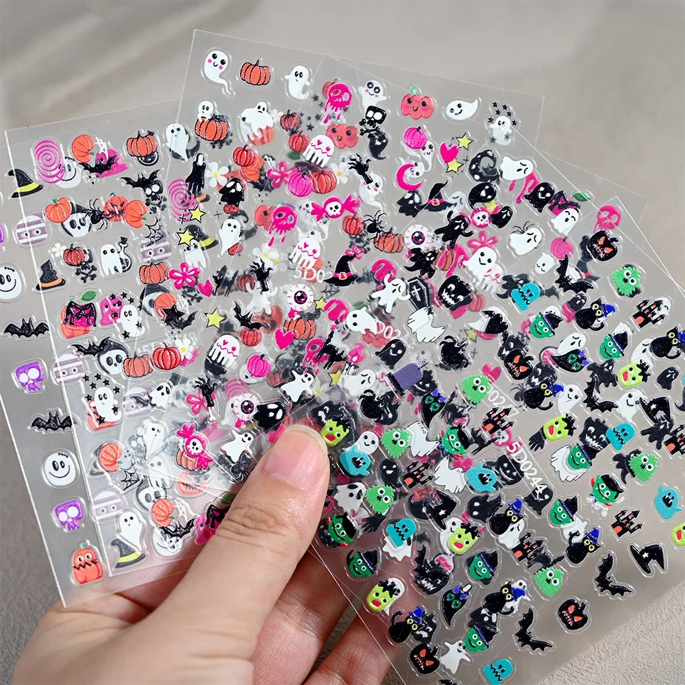 1sheet 5D Halloween Nail Stick - Nail Art Pink ulasan dan harga