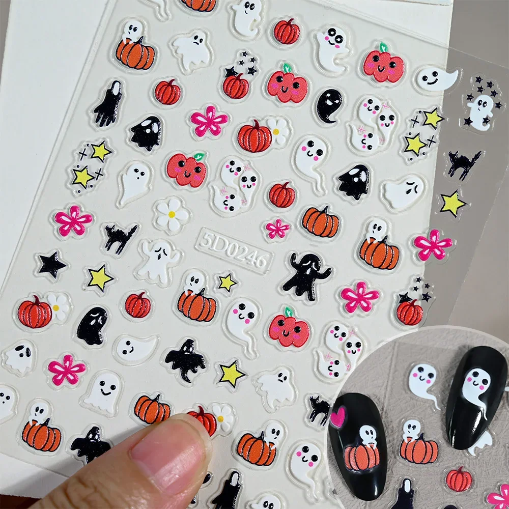 1sheet 5D Halloween Nail Stick - Nail Art Pink ulasan dan harga