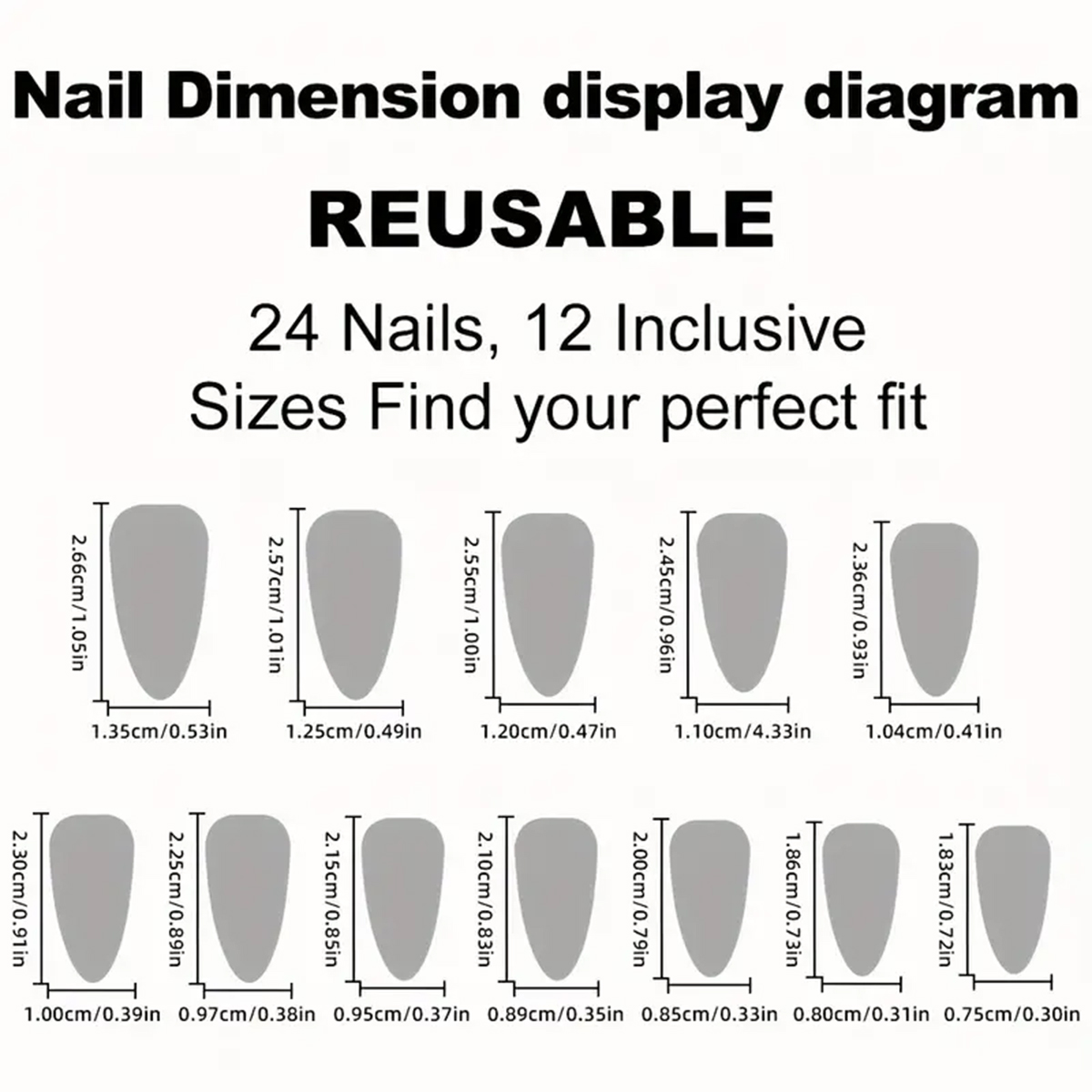 24Pcs Medium Almond Press On N - Nail Art Press On ulasan dan harga