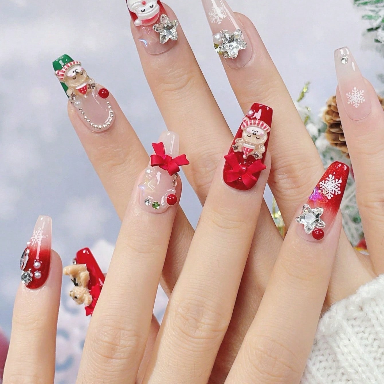 10pcs Handmade Coffin Shaped N - Nail Art Press On ulasan dan harga
