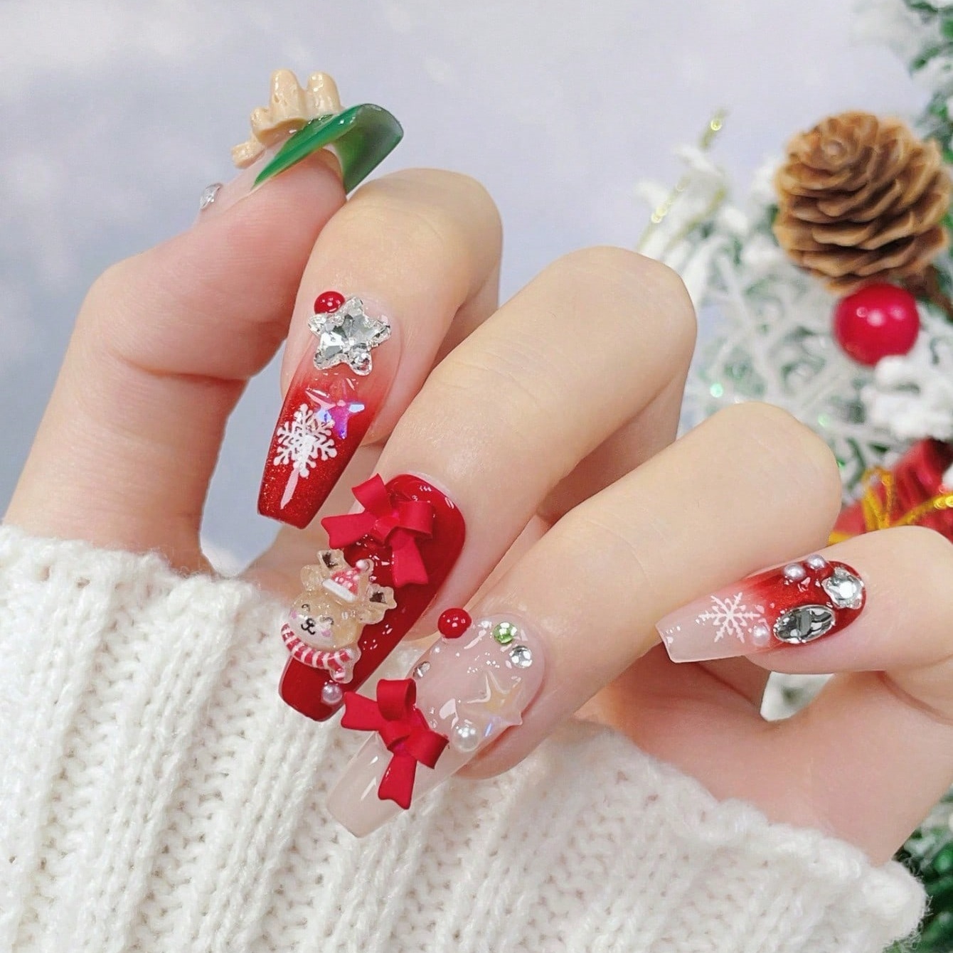 10pcs Handmade Coffin Shaped N - Nail Art Press On ulasan dan harga