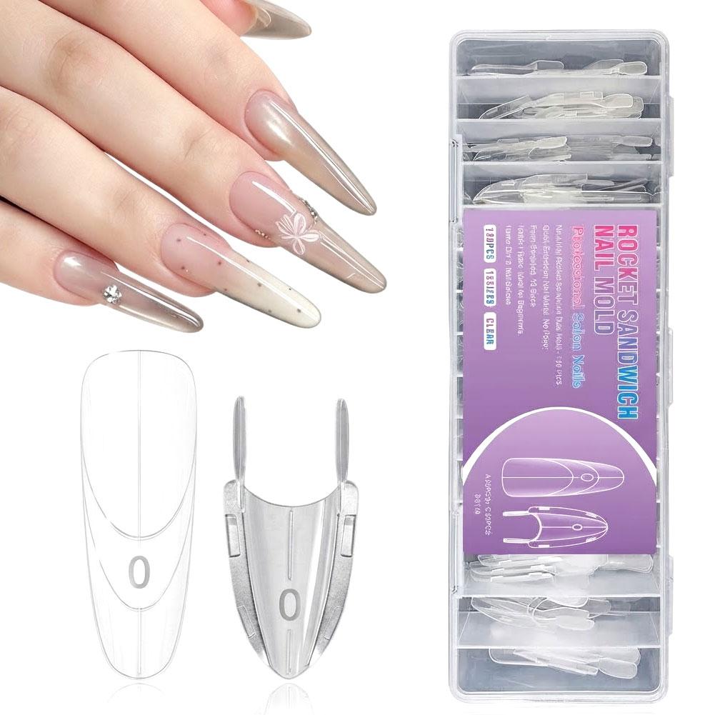120Pcs Sandwich Nail Mold Clea - Nail Art Ombre ulasan dan harga